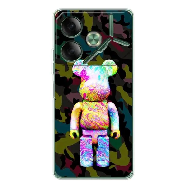 Чехол с принтом «Яркий Bearbrick» для TECNO Pova 7