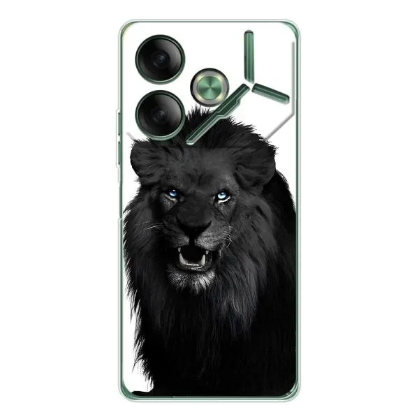Чехол с принтом «Черный ЛЕВ» для TECNO Pova 7