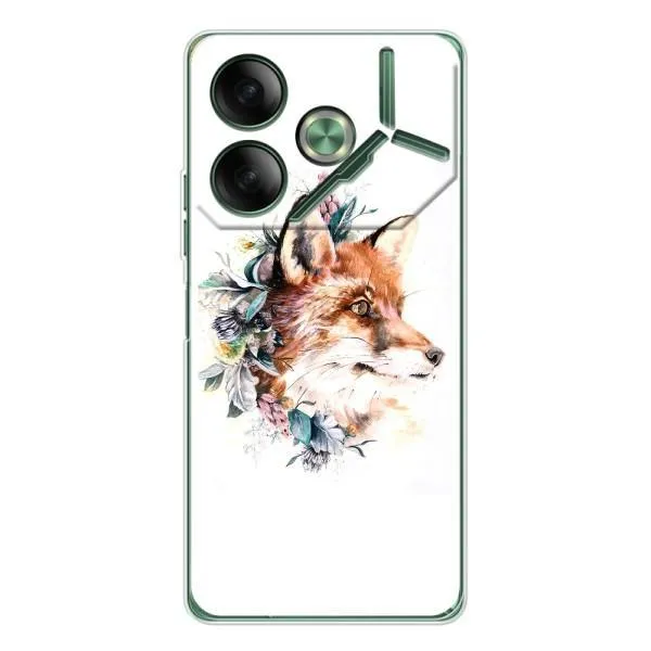 Чехол с принтом «Лисичка в цветочках» для TECNO Pova 7 Чехол с принтом «Лисичка в цветочках» для TECNO Pova 7