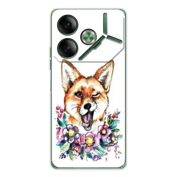 Чехол с принтом «Веселая лисичка» для TECNO Pova 7 Чехол с принтом «Веселая лисичка» для TECNO Pova 7