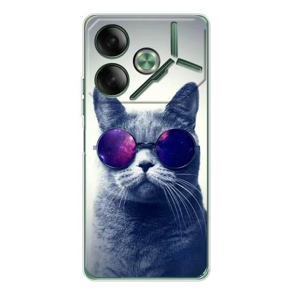 Чехол с принтом «Стильный кот» для TECNO Pova 7
