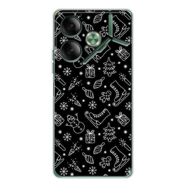 Чохол з принтом «Новорічний фон» для TECNO Pova 7