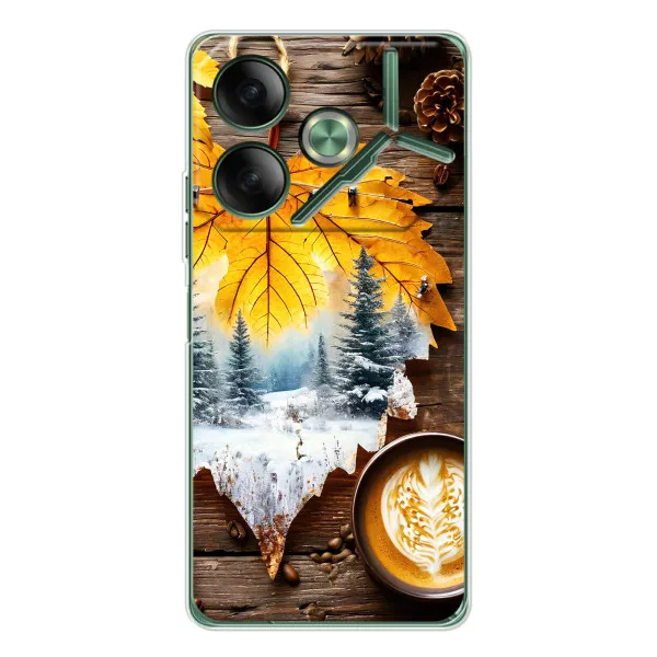 Чехол с принтом «Осенне-зимний кофе» для TECNO Pova 7 Чехол с принтом «Осенне-зимний кофе» для TECNO Pova 7