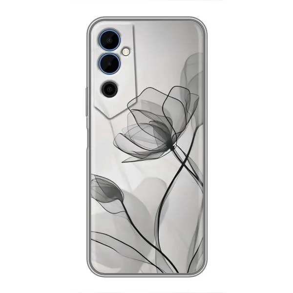 Чехол с принтом «Черные цветы» для TECNO POVA Neo 2