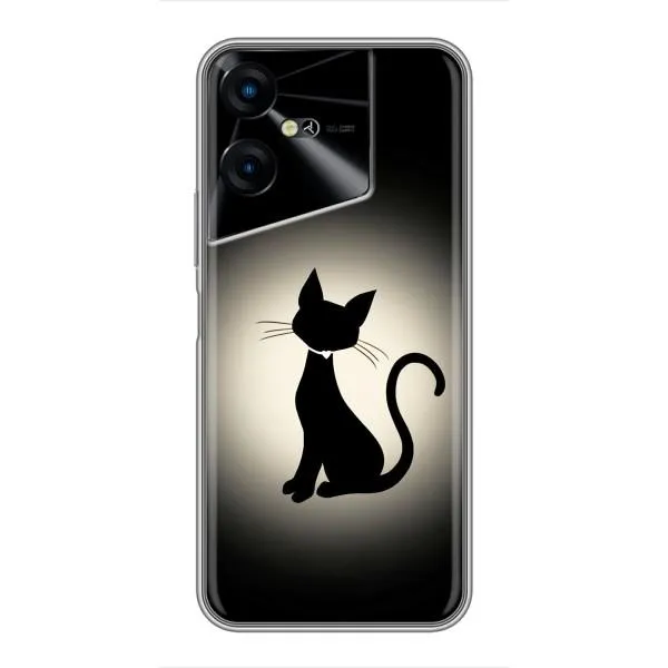 Чехол с принтом «Силуэт котика» для TECNO POVA Neo 3