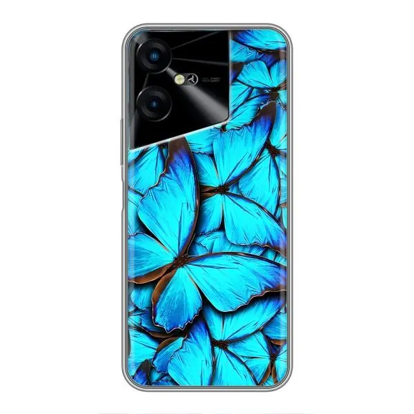 Чохол з принтом «Сині метелики» для TECNO POVA Neo 3