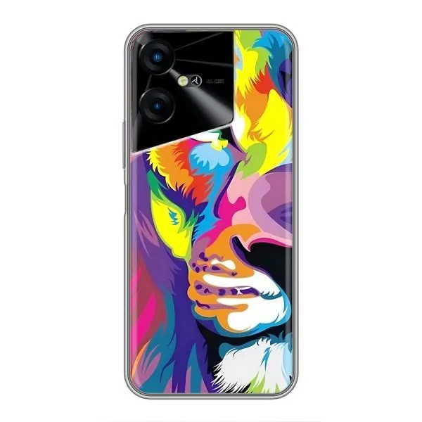 Чехол с принтом «Яркий Лев» для TECNO POVA Neo 3