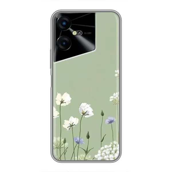 Чехол с принтом «Цветы на зеленом» для TECNO POVA Neo 3