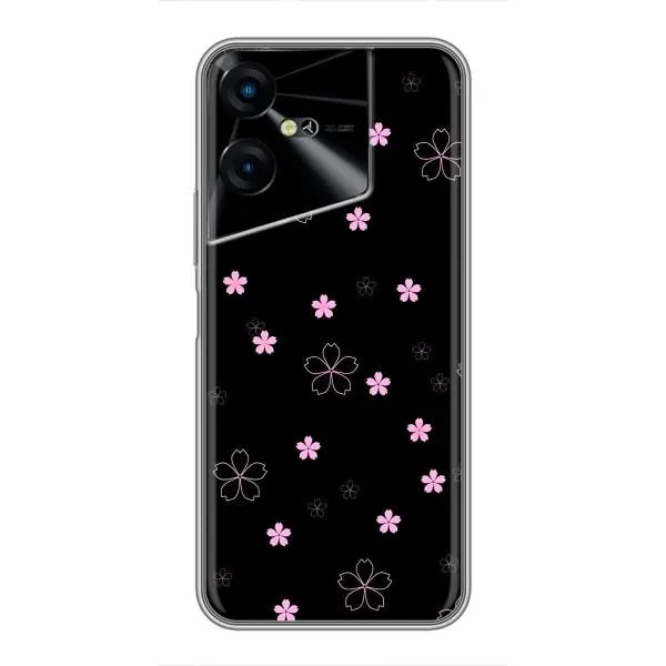 Чехол с принтом «Розовые цветы на черном» для TECNO POVA Neo 3 Чехол с принтом «Розовые цветы на черном» для TECNO POVA Neo 3