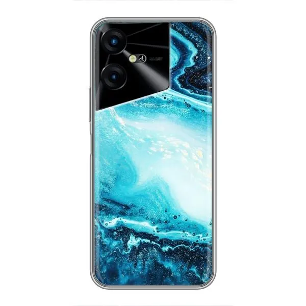 Чехол с принтом «Голубой мрамор» для TECNO POVA Neo 3