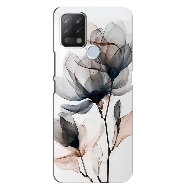 Чохол з принтом «Квіти на білому» для TECNO Pova