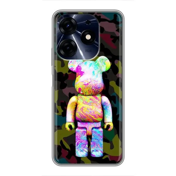 Чехол с принтом «Яркий Bearbrick» для TECNO Spark 10 Pro