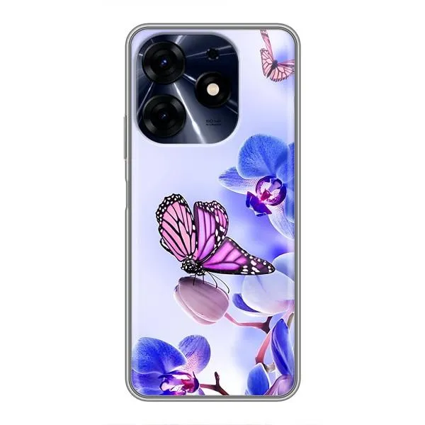 Чехол с принтом «Бабочка на цветочке» для TECNO Spark 10 Pro