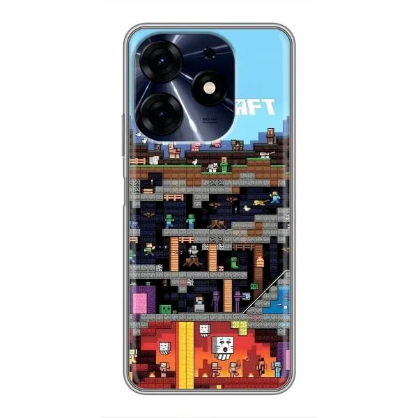 Чехол с принтом «фон Minecraft» для TECNO Spark 10 Pro