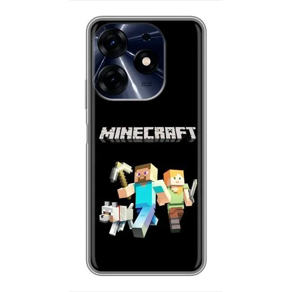 Чехол с принтом «герои Minecraft» для TECNO Spark 10 Pro
