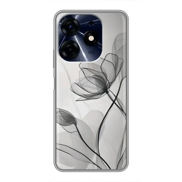 Чехол с принтом «Черные цветы» для TECNO Spark 10 Pro Чехол с принтом «Черные цветы» для TECNO Spark 10 Pro