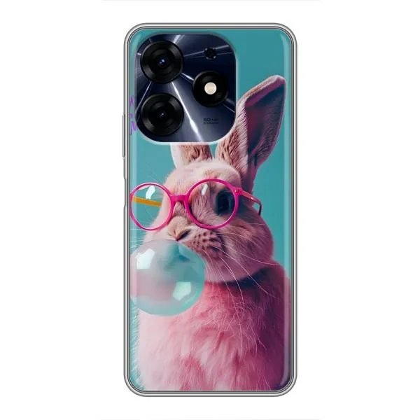 Чехол с принтом «Кролик в очках» для TECNO Spark 10 Pro