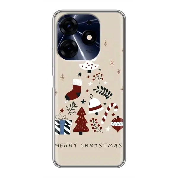 Чехол с принтом «Merry Christmas» для TECNO Spark 10 Pro