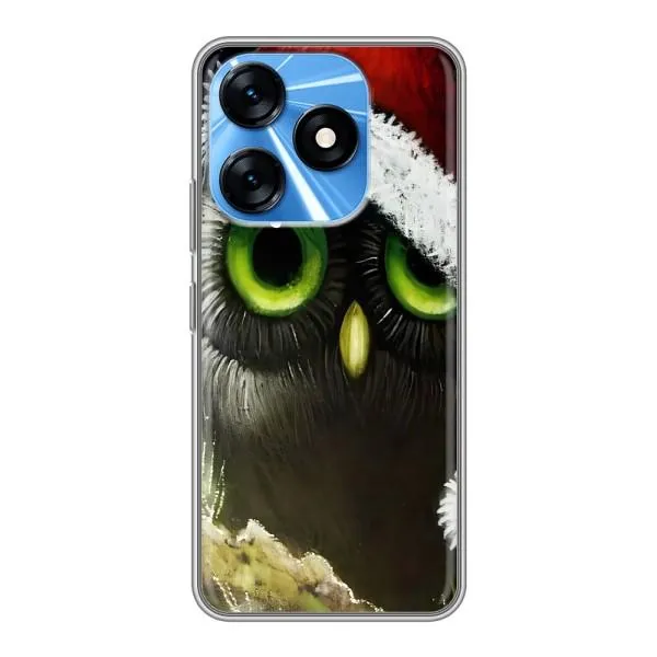 Чехол с принтом «Новогодняя Сова» для TECNO Spark 10 Чехол с принтом «Новогодняя Сова» для TECNO Spark 10