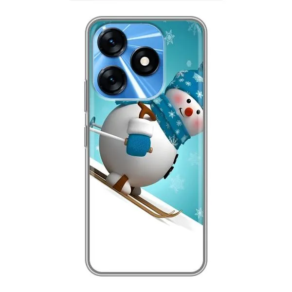 Чехол с принтом «Снеговик на лыжах» для TECNO Spark 10 Чехол с принтом «Снеговик на лыжах» для TECNO Spark 10