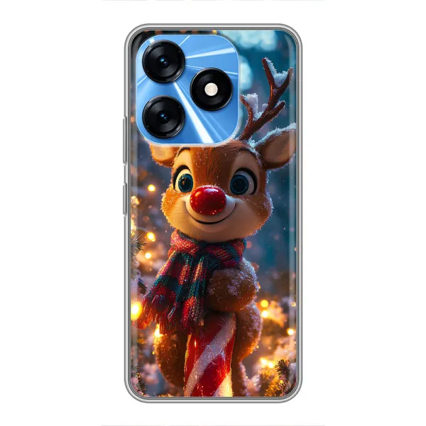 Чехол с принтом «Олень с шарфом» для TECNO Spark 10 Чехол с принтом «Олень с шарфом» для TECNO Spark 10