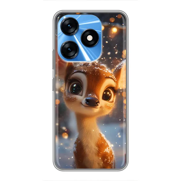 Чехол с принтом «Олененок среди гирлянд» для TECNO Spark 10 Чехол с принтом «Олененок среди гирлянд» для TECNO Spark 10