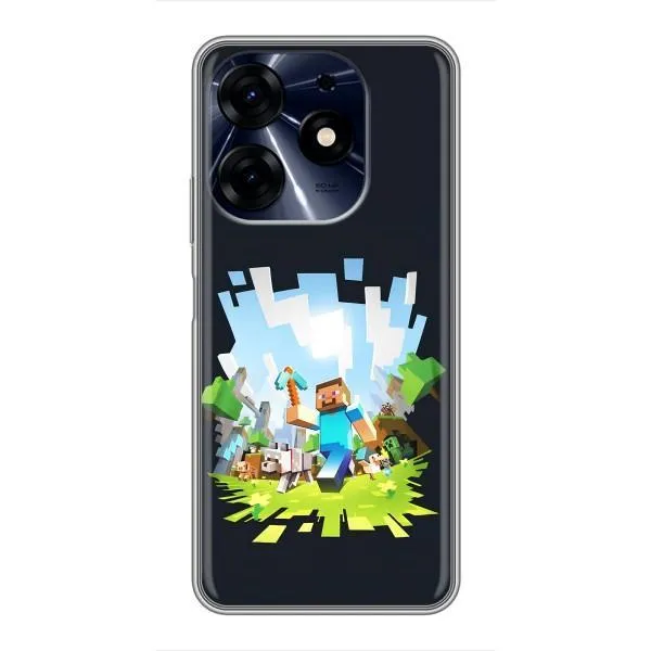 Чохол з принтом «персонажі Minecraft» для TECNO Spark 10c