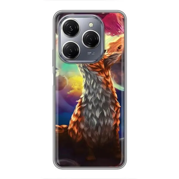 Чохол з принтом «Лисичка в космосі» для TECNO Spark 20 Pro