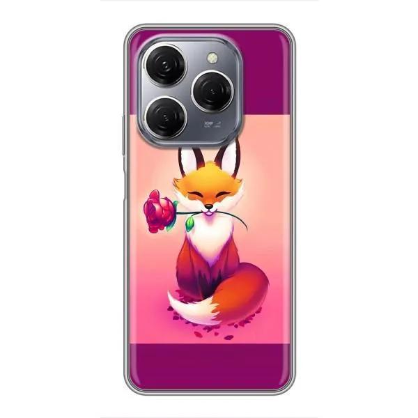 Чохол з принтом «Лиса з трояндою» для TECNO Spark 20 Pro