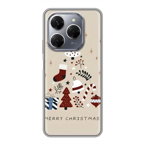 Чехол с принтом «Merry Christmas» для TECNO Spark 20 Pro Чехол с принтом «Merry Christmas» для TECNO Spark 20 Pro