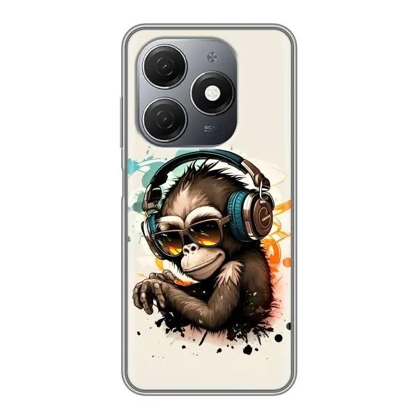 Чохол з принтом «Макака в навушниках» для TECNO Spark 20 Чохол з принтом «Макака в навушниках» для TECNO Spark 20