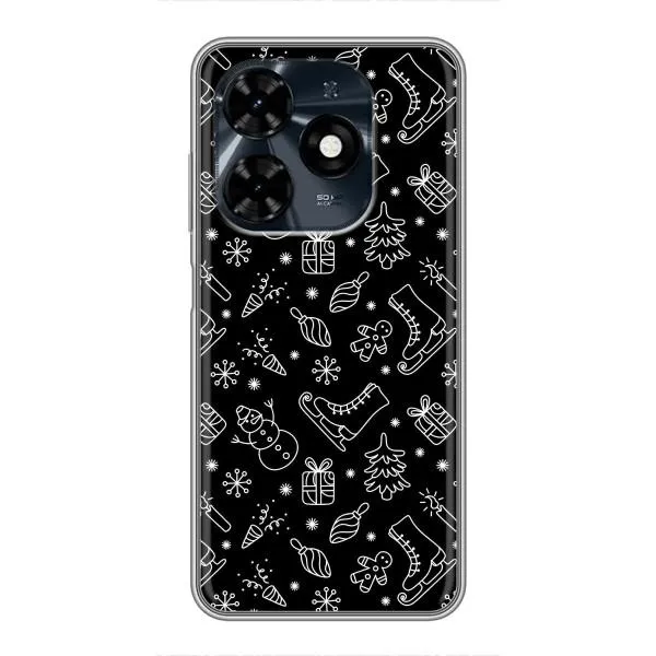 Чехол с принтом «Новогодний фон» для TECNO Spark 20c
