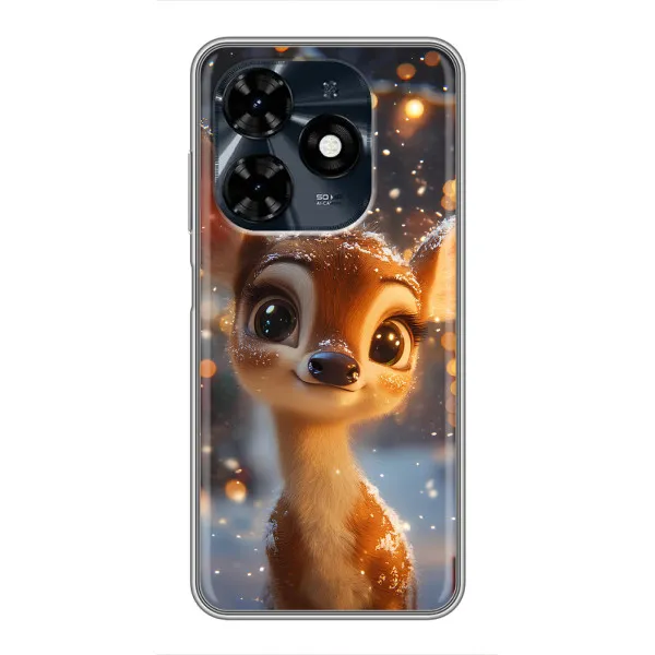 Чехол с принтом «Олененок среди гирлянд» для TECNO Spark 20c Чехол с принтом «Олененок среди гирлянд» для TECNO Spark 20c
