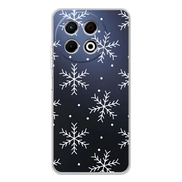 Чехол с принтом «Белые снежинки» для TECNO Spark 30 Pro Чехол с принтом «Белые снежинки» для TECNO Spark 30 Pro