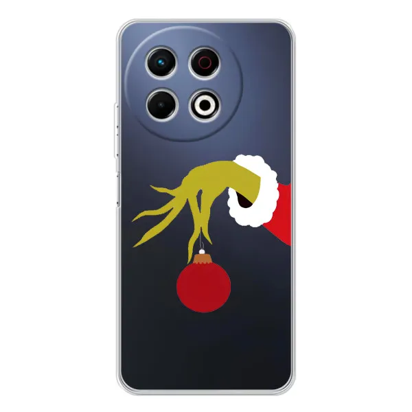 Чехол с принтом «Гринч с игрушкой» для TECNO Spark 30 Pro Чехол с принтом «Гринч с игрушкой» для TECNO Spark 30 Pro