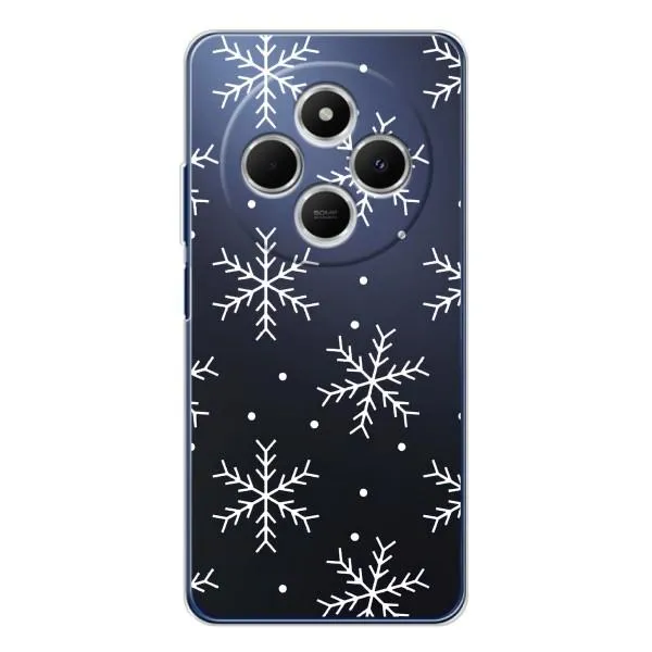 Чехол с принтом «Белые снежинки» для TECNO Spark 30C