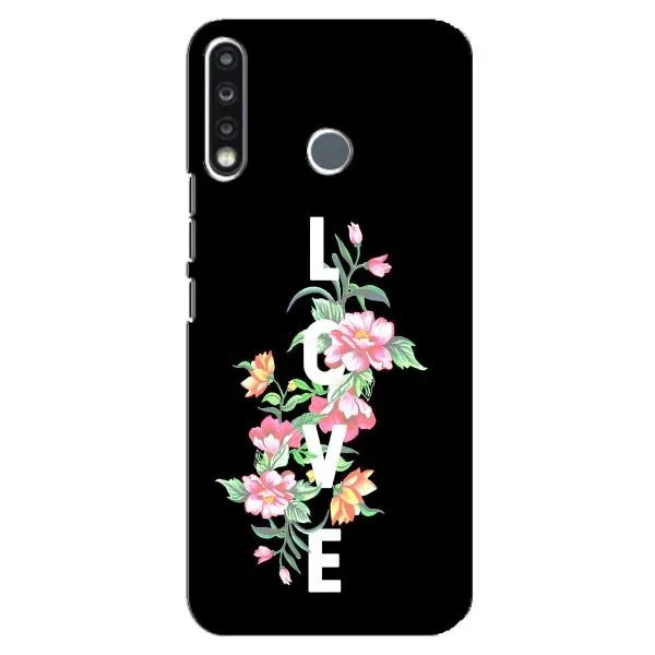 Чехол с принтом «Цветы LOVE» для TECNO Spark 4