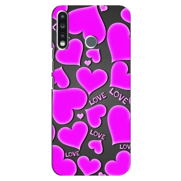 Чехол с принтом «Pink hearts» для TECNO Spark 4
