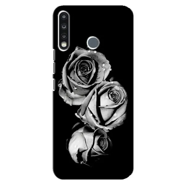 Чохол з принтом «Чорна троянда» для TECNO Spark 4