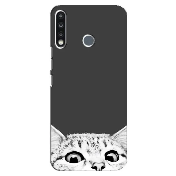 Чехол с принтом «Выглядывает кот» для TECNO Spark 4