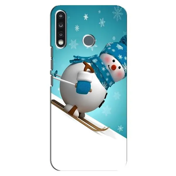 Чехол с принтом «Снеговик на лыжах» для TECNO Spark 4