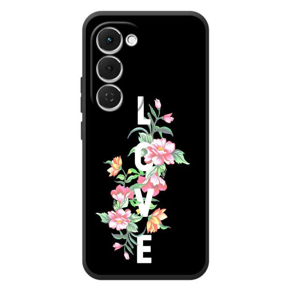 Чехол с принтом «Цветы LOVE» для TECNO Spark 40 Pro Plus