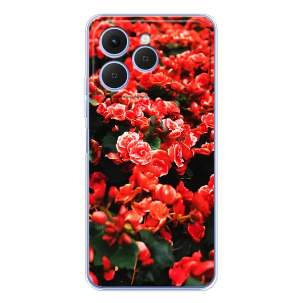 Чехол с принтом «Цветы красные» для TECNO Spark 40 Чехол с принтом «Цветы красные» для TECNO Spark 40