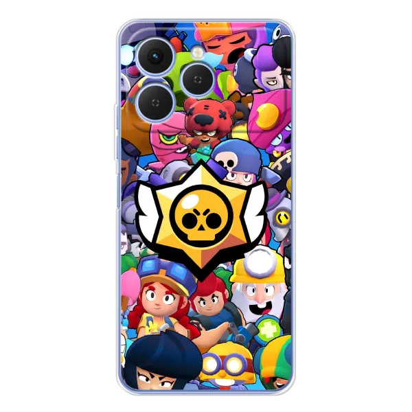 Чохол з принтом «Лого Brawl Stars» для TECNO Spark 40 Чохол з принтом «Лого Brawl Stars» для TECNO Spark 40