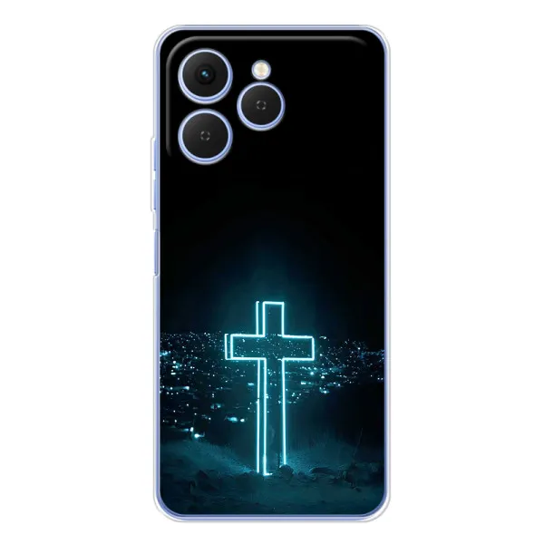 Чехол с принтом «Крест и город» для TECNO Spark 40