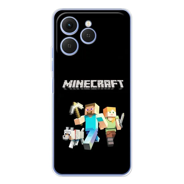 Чохол з принтом «герої Minecraft» для TECNO Spark 40