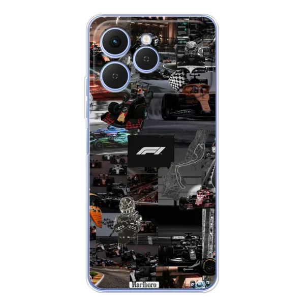 Чохол з принтом «Гоночний колаж Ф1» для TECNO Spark 40 Чохол з принтом «Гоночний колаж Ф1» для TECNO Spark 40