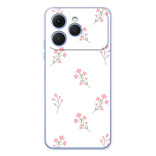 Чехол с принтом «Розовые цветы» для TECNO Spark 40