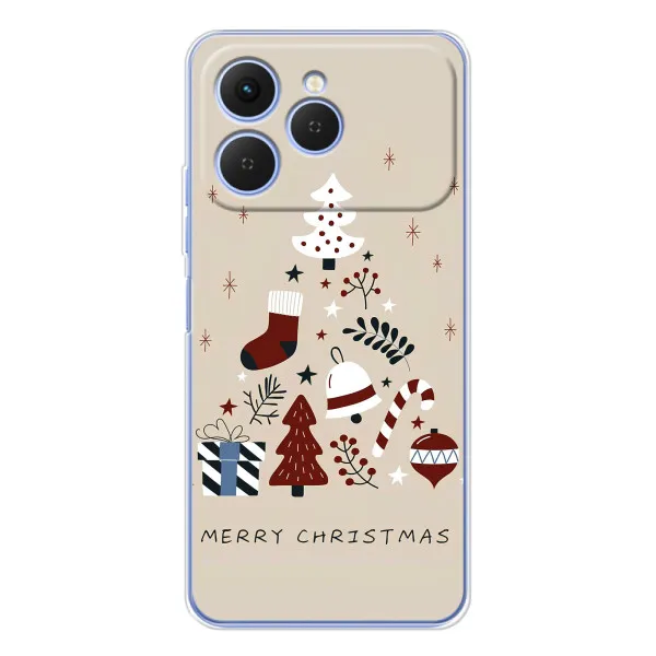 Чохол з принтом «Merry Christmas» для TECNO Spark 40