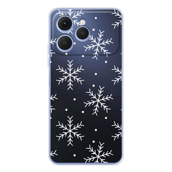 Чехол с принтом «Белые снежинки» для TECNO Spark 40 Чехол с принтом «Белые снежинки» для TECNO Spark 40